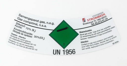 [STROM/STIKSTOFCO2-27L-200BAR] [UN 1956] Stikstof/CO2 27l